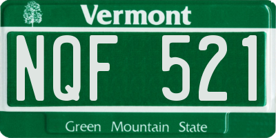 VT license plate NQF521