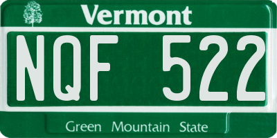 VT license plate NQF522