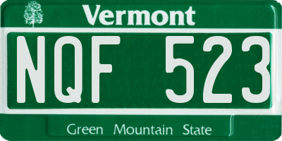 VT license plate NQF523