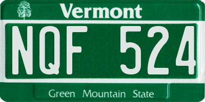VT license plate NQF524