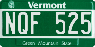 VT license plate NQF525