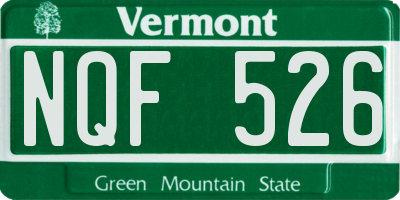 VT license plate NQF526