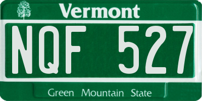 VT license plate NQF527