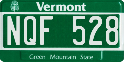 VT license plate NQF528