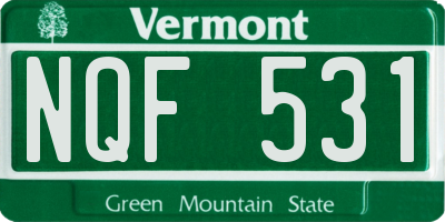 VT license plate NQF531