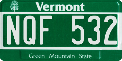 VT license plate NQF532