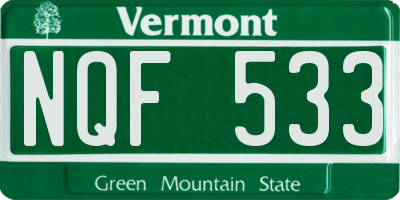 VT license plate NQF533