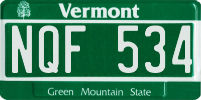 VT license plate NQF534