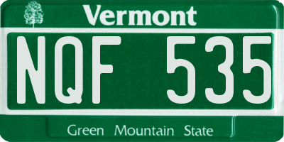 VT license plate NQF535