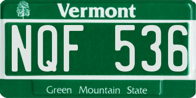 VT license plate NQF536