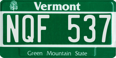 VT license plate NQF537