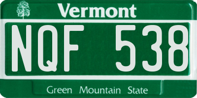 VT license plate NQF538
