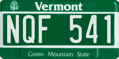 VT license plate NQF541