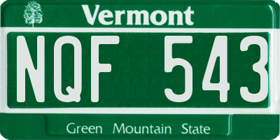 VT license plate NQF543