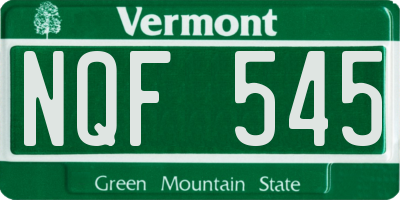 VT license plate NQF545