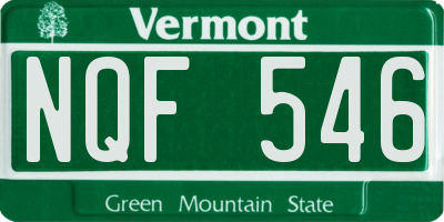 VT license plate NQF546
