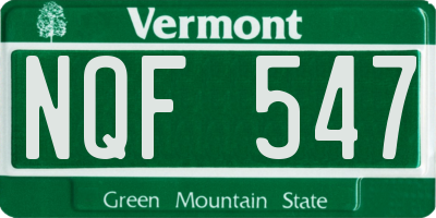 VT license plate NQF547