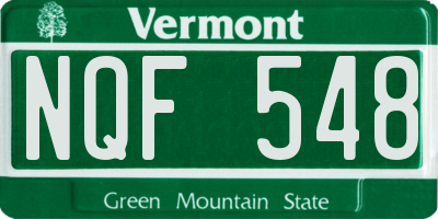 VT license plate NQF548
