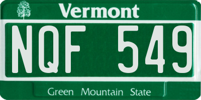 VT license plate NQF549