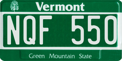 VT license plate NQF550