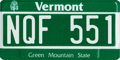 VT license plate NQF551