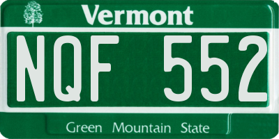 VT license plate NQF552
