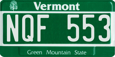 VT license plate NQF553