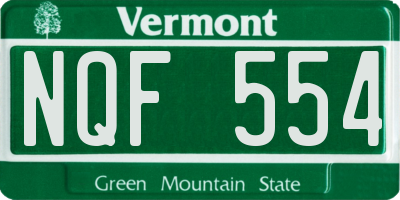 VT license plate NQF554