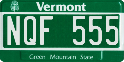 VT license plate NQF555