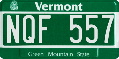 VT license plate NQF557