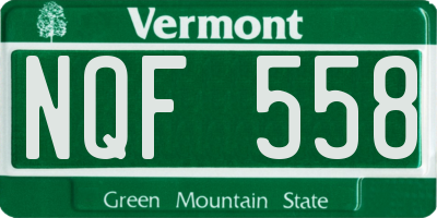 VT license plate NQF558