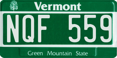 VT license plate NQF559