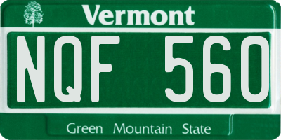 VT license plate NQF560