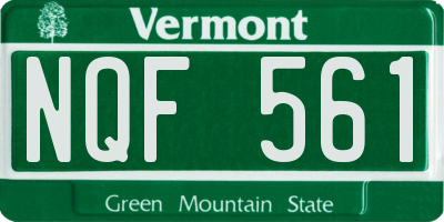 VT license plate NQF561