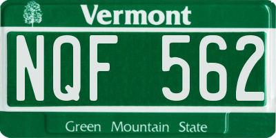 VT license plate NQF562