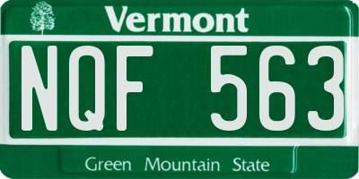VT license plate NQF563