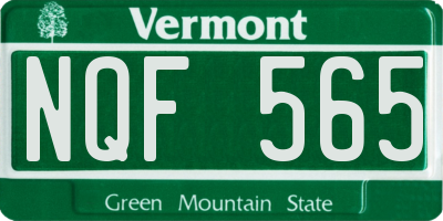 VT license plate NQF565
