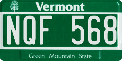 VT license plate NQF568