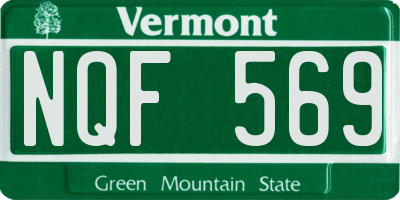 VT license plate NQF569
