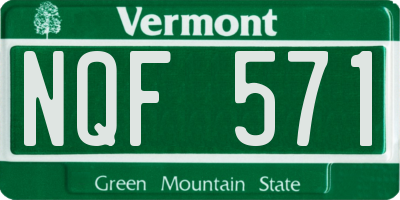 VT license plate NQF571
