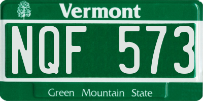 VT license plate NQF573
