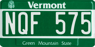 VT license plate NQF575