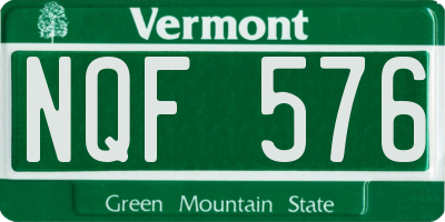 VT license plate NQF576