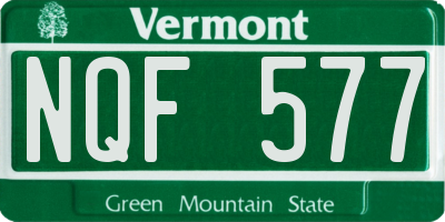 VT license plate NQF577