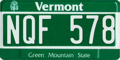 VT license plate NQF578