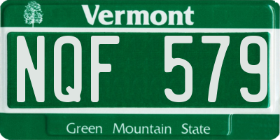 VT license plate NQF579