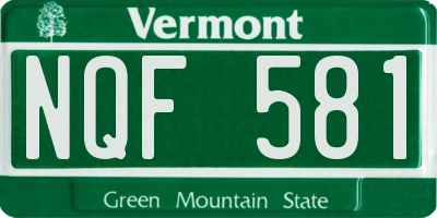 VT license plate NQF581