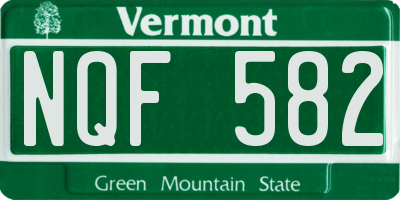 VT license plate NQF582