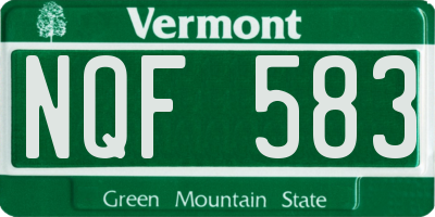 VT license plate NQF583