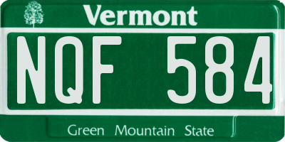 VT license plate NQF584